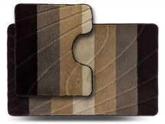 Набір килимків для ванної 2шт: 60*100см+50*60см ColorLine коричневий Дариана