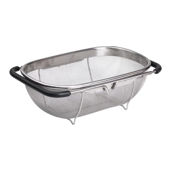 Друшляк сито на раковину для миття овочів та фруктів 29х19х10 см з нержавіючої сталі HP-19-18-S | Зображення 2