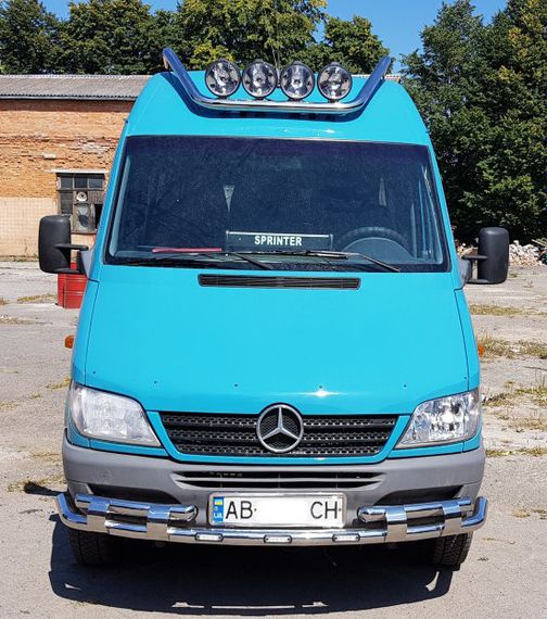 Передній захист ST015-2 (нерж.) для Mercedes Sprinter 1995-2006 рр | Зображення 1