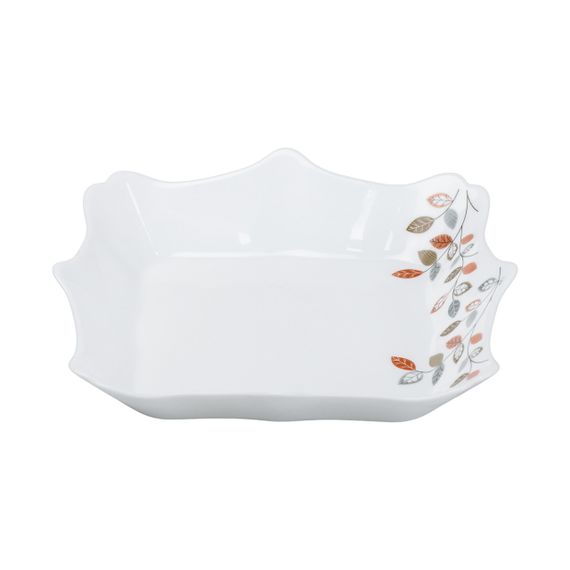 Столовый сервиз фарфоровых квадратных тарелок на 6 персон 24 предмета белый HP23405 | Зображення 1