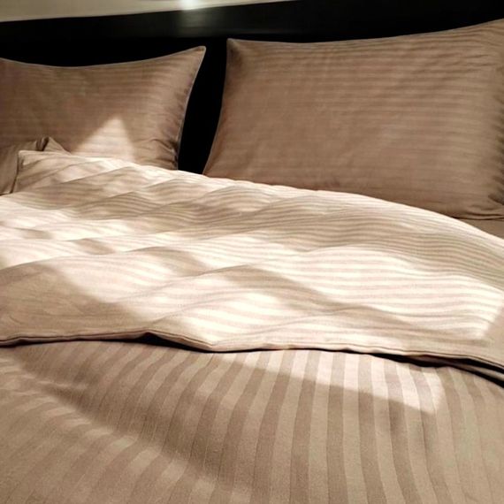Комплект постільної білизни двоспальний MakSon Elegant Beige, страйп-сатин, 100% бавовна (018-1175210С) | Зображення 3