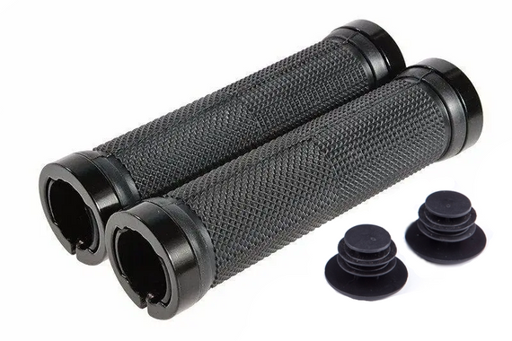 Грипси велосипедні із замками, BAISK, прямі, 132 х 34 (21) мм,, чорні