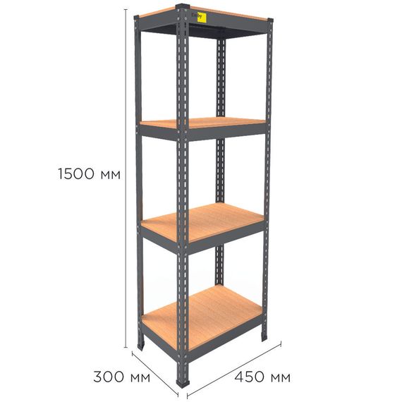 Металевий стелаж MRL-1500 ( 450x300) чорний