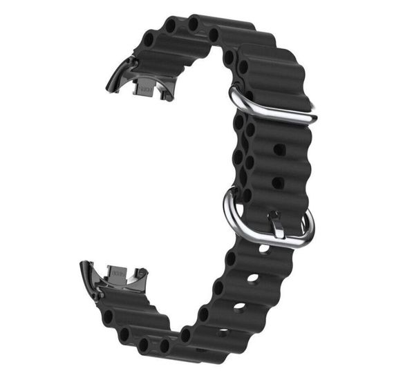 Силиконовый ремешок Mijobs Ocean для фитнес-браслета Xiaomi Smart Band 10 - Black
