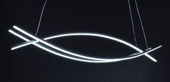 Люстра світлодіодна підвісна LED світильник для квартири на стелю лед 27490 Чорний 25-100х12х100 см. | Зображення 3