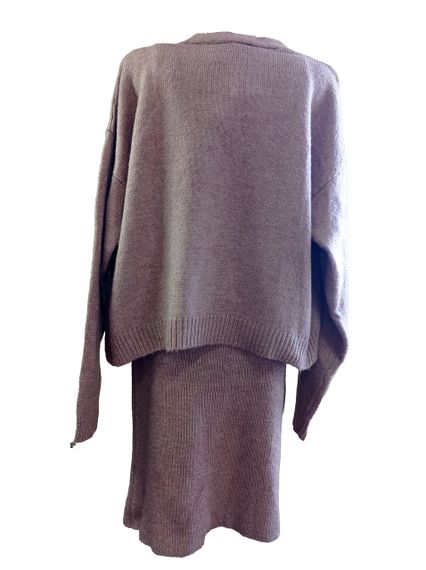 Костюм в'язаний трійка зі спідницею М&M коричневий (213861) | Зображення 5