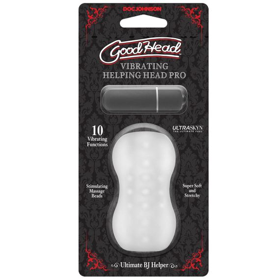 Мастурбатор з віброкулею Doc Johnson GoodHead – Vibrating Helping Head Pro – Frost | Зображення 1