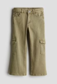 Дитячі джинси-карго для дівчинки H&M 134 см Хакі (25120902D)