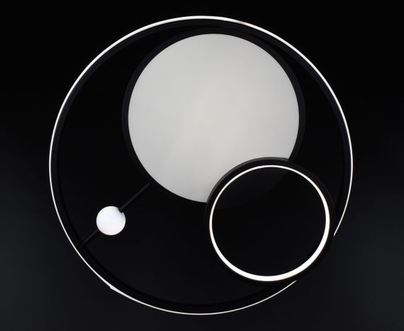 Люстра світлодіодна стельова LED світильник для квартири на стелю лед з пультом 26530 Чорний 9х50х50 см. | Зображення 4