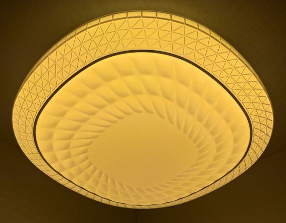 Сучасний круглий світильник стельовий LED для кімнати кухні ванної з пультом 25085 Білий 9х51х49 см. | Зображення 2