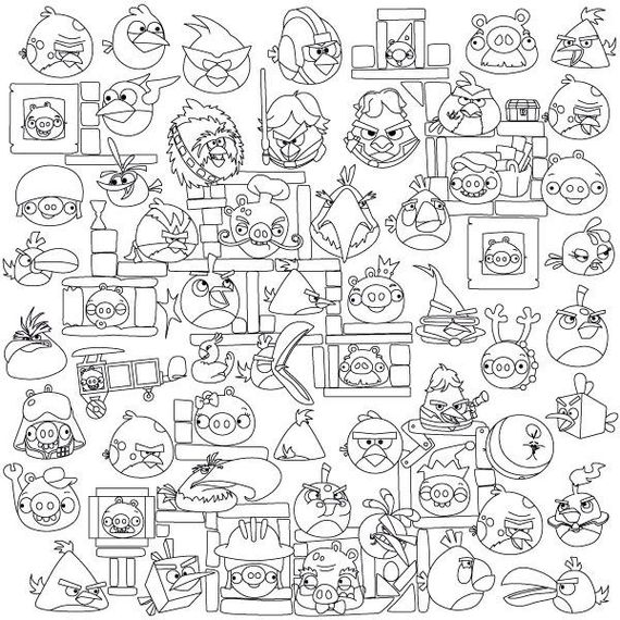Обои-раскраски Angry Birds 60*60 C-60001