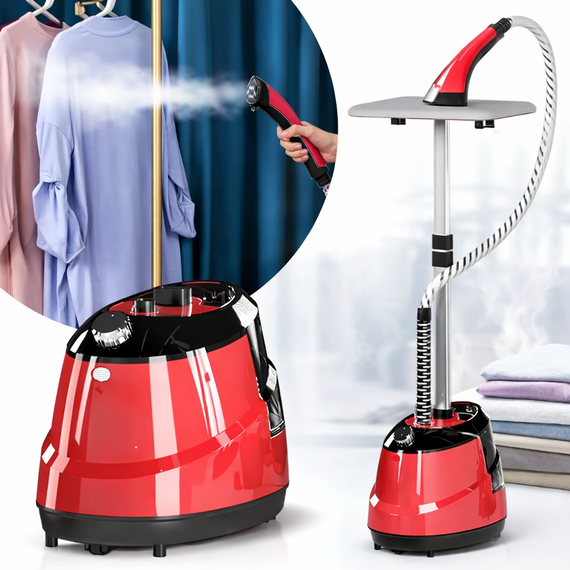 Вертикальный отпариватель для одежды Garment Steamer 2000W / Красный Паровой утюг для всех видов ткани
