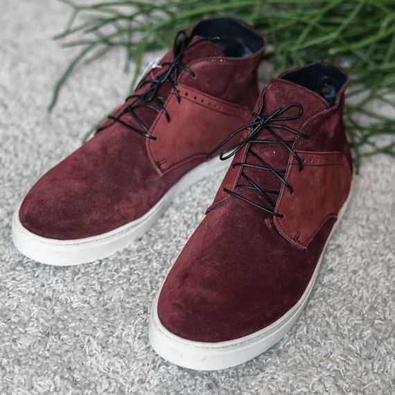 Бордові замшеві черевики 40 42 43 45 размер | Зображення 1