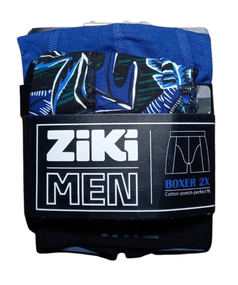 Набор мужских трусов боксеров ZIKI MEN 2 шт в наборе, размер ХS, синий, цветочный