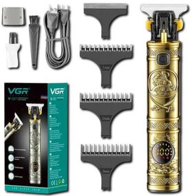 Тример для стрижки волосся та бороди VGR V-097 Gold, професійний, 4 насадки (44235-V-097_402)