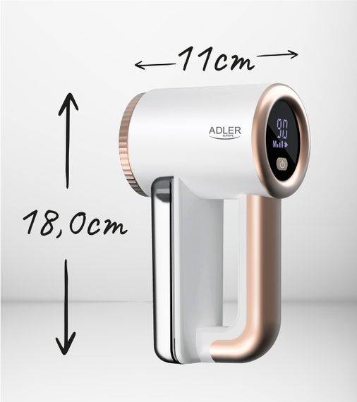 Машинка для видалення катишків Adler AD 9617 біла акумуляторна з LCD дисплеєм | Зображення 5