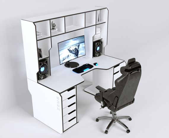 Геймерский стол ZEUS Viking-4L 180х92 белый | Зображення 4