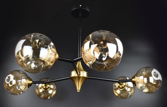 Люстра стельова на 6 лампочок 26489 Латунь 30-70х94х94 см.