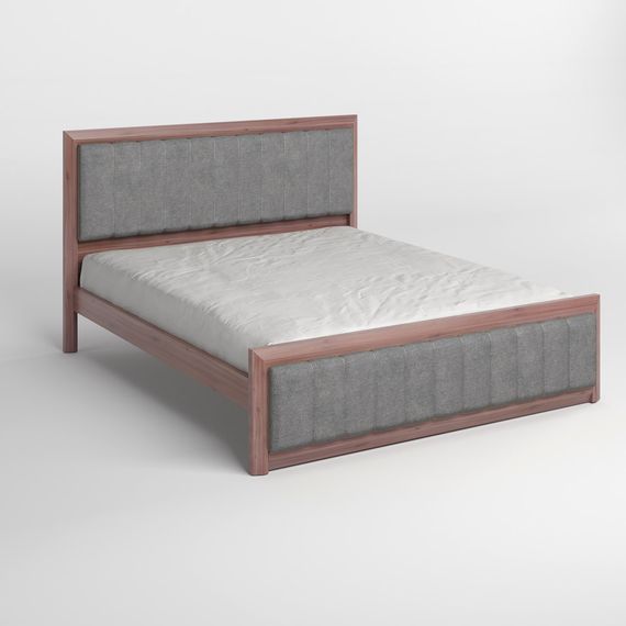 Двоспальне дерев&#039;яне ліжко Mebigrand Барселона Б1 Горіх лісовий/Аляска 93 (Сірий) 160х190 см (MBG-11777) | Зображення 1