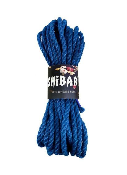Джутова мотузка для шибарі Feral Feelings Shibari Rope, 8 м синя Sex Aura