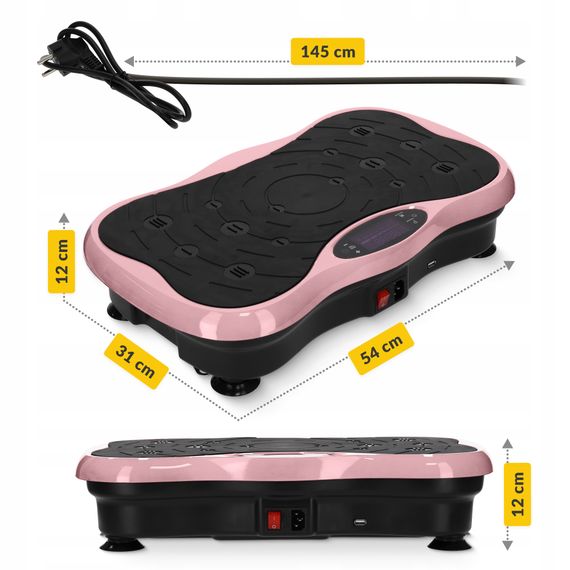 Віброплатформа для тренувань 4FIZJO Ultra+ з пультом та еспандерами Black/Pink (P-5905973402880) | Зображення 3