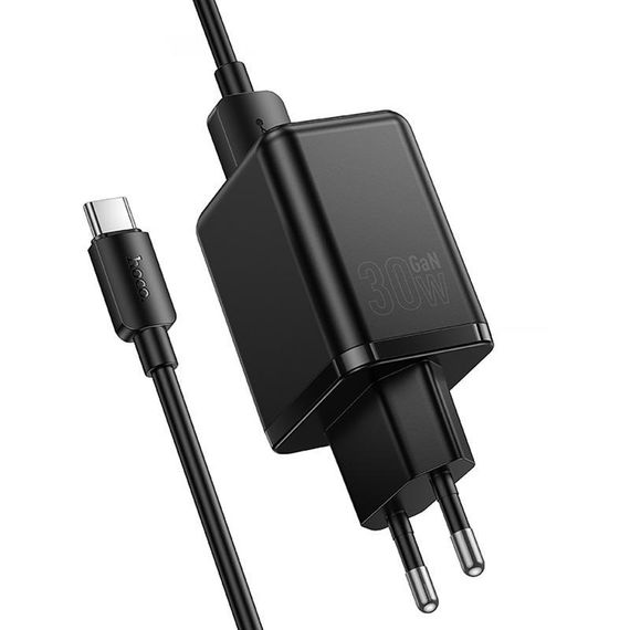 МЗП Hoco C157A Smart PD30W+QC3.0 (1USB-A/1C) + кабель USB to Type-C Black | Зображення 4