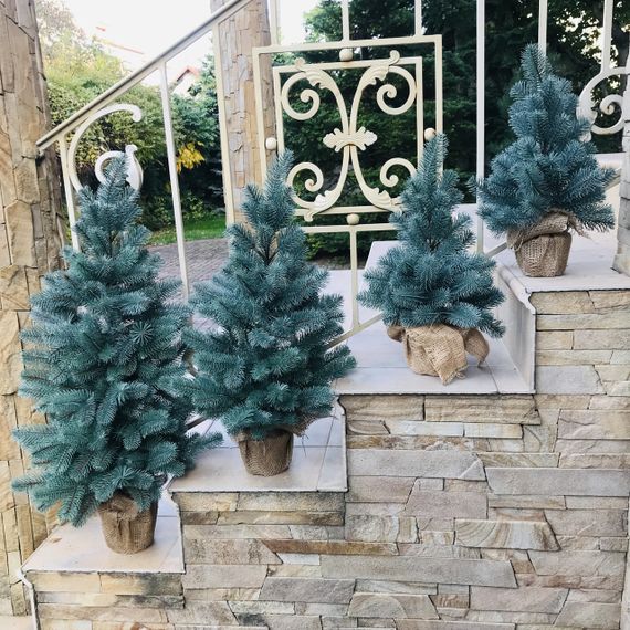 Ялинка лита Premium в мішковині 50 см блакитна | Зображення 4