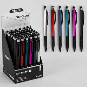 Ручка автоматична Scholar Caution 901/М 45652 Vinson 0,7мм, масляна кулькова синя, ціна за 1штуку (6900077456523)