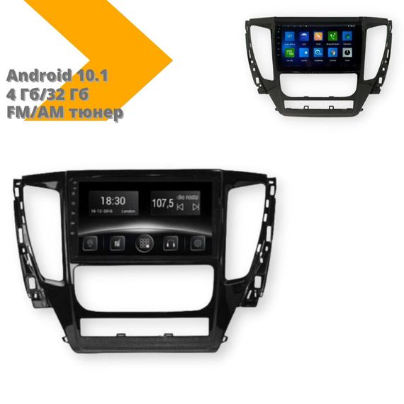 Автомагнітола штатна Mitsubishi Pajero 2016-2018 (10") +CAN Android 10.1 (4/32) чорний (Mitsubishi Pajero 2016-2018_9000) | Зображення 2