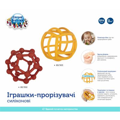 Прорезыватель Canpol babies силиконовая Мяч (80/303) | Зображення 4