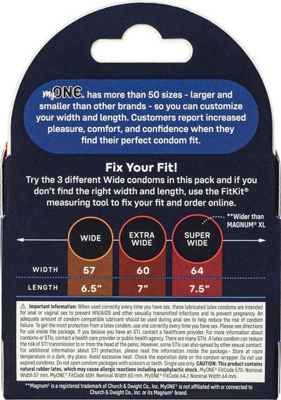 Набір великих латексних презервативів My ONE Large Sampler різного розміру sexstyle | Зображення 1