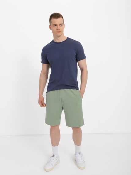 Футболка для чоловіків однотонна синя, 2XL | Зображення 3