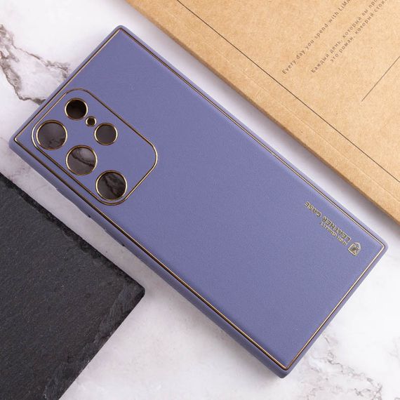 Шкіряний чохол Xshield для Samsung Galaxy S23 Ultra Серый / Lavender Gray | Зображення 3