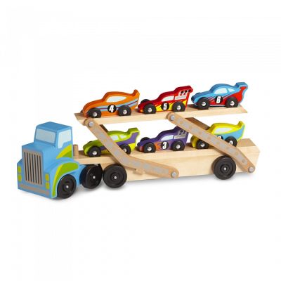 Ігровий набір Melissa&amp;Doug дерев&apos;яний мегатягач автомобілів (MD12759) | Зображення 2