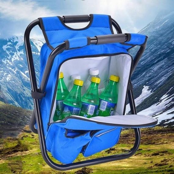 Табурет переносной раскладной с сумкой для хранения вещей Синий