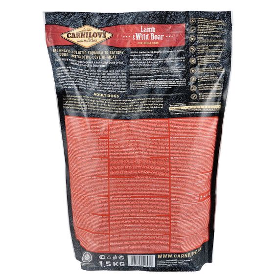 Сухий корм з ягнятком та диким кабаном для дорослих собак Carnilove Dog Adult Lamb & Wild Boar, 1.5 кг | Зображення 1