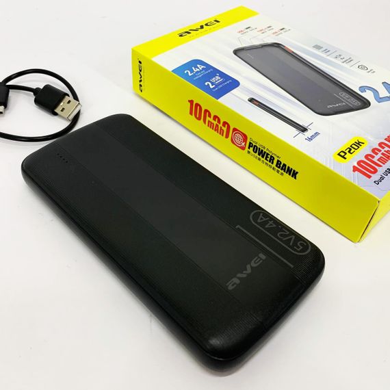 Павербанк с быстрой зарядкой для смартфонов Awei P20K 10000 mah, Портативная батарея ES-57 | Зображення 1