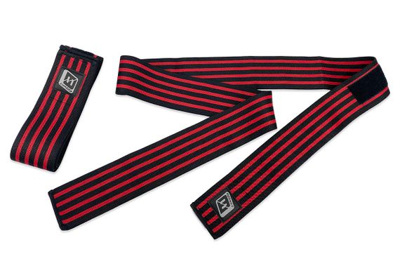 Бинт для присідань EasyFit фіксатор колінного суглоба 200 см 1 шт Чорно-червоний (EF-0065) | Зображення 4