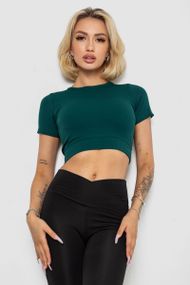 Футболка - топ женская в рубчик, цвет зеленый, 238R58210