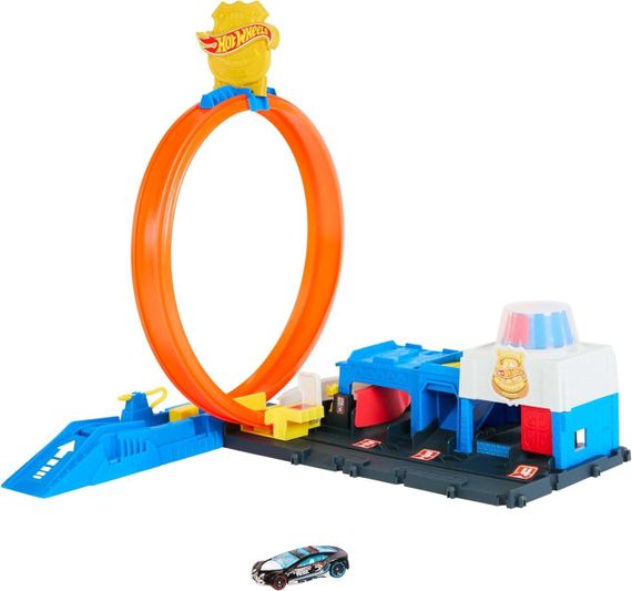 Трек Hot Wheels City Супер Поліцейський відділок з регульованою петлею та машинкою