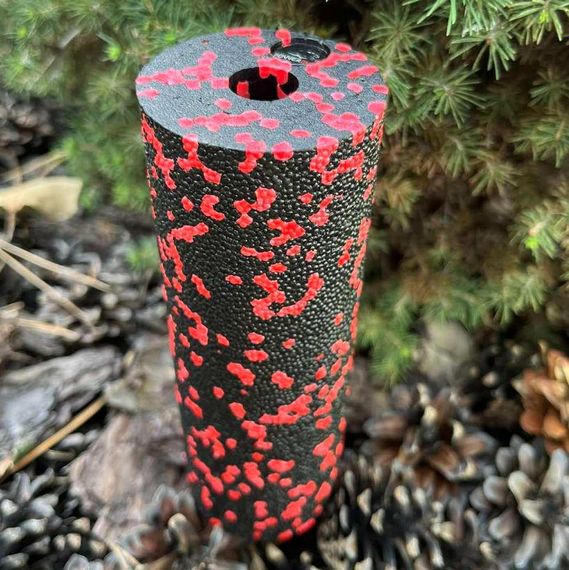 Массажный ролик (роллер) гладкий Паверплей PP-4346 Mini EPP Foam Roller Черно/Красный (15x5,3см.) | Зображення 2
