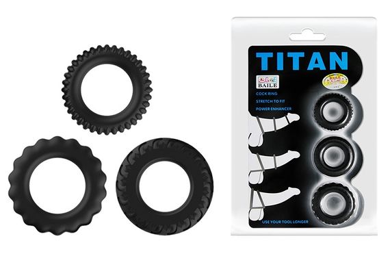 Набір з 3 ерекційних кілець LyBaile Titan, BI-210148 Sex Aura