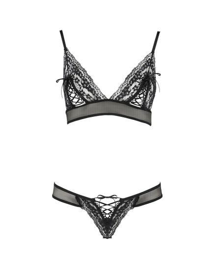 Комплект мереживної білизни S/M чорний ERZA SET - Passion | Зображення 2