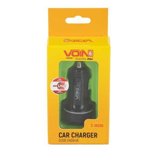 Автомобільний зарядний пристрій VOIN C-36208, 2USB (12/24V - 5V 2,4A) | Зображення 4