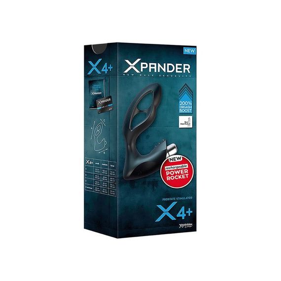 Массажер простаты размер S, XPANDER X4+ rechargeable PowerRocket, черный, 9.5 см Sex Aura | Зображення 3