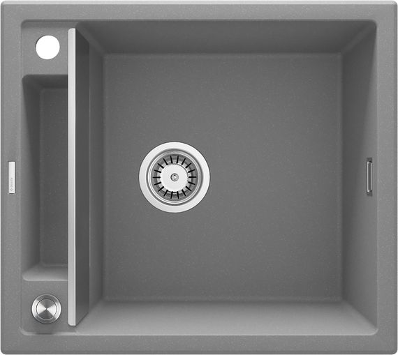 Мийка кухонна Deante Magnetic, граніт, квадрат, без крила, 560х500х219мм, чаша - 1, врізна, сірий (ZRM_S103)