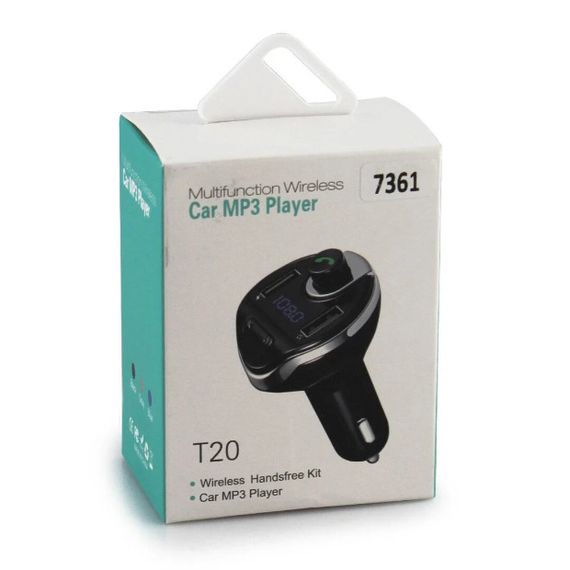 Трансмиттер для авто FM MOD-T20, USB, MicroSD. Цвет: черный | Зображення 1