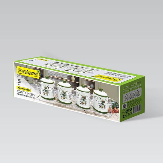 Набор для специй Maestro MR-20065-04CS Полевая фантазия 4 керамические баночки с подставкой | Зображення 2