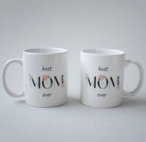 Кружка з принтом "Best MOM ever" 330 мл Біла