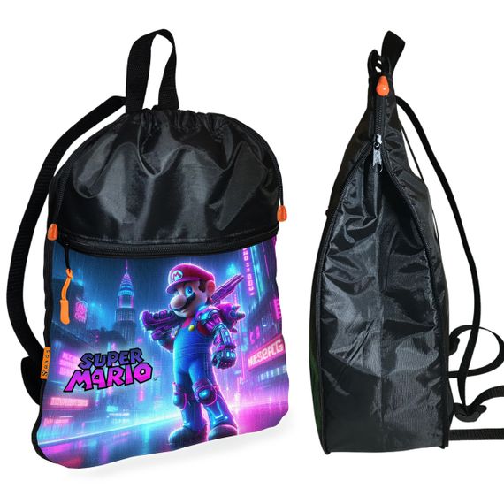 Рюкзак-мешок для обуви,спортивной формы Супер Марио "Super Mario" детская сумка для сменки (01315)